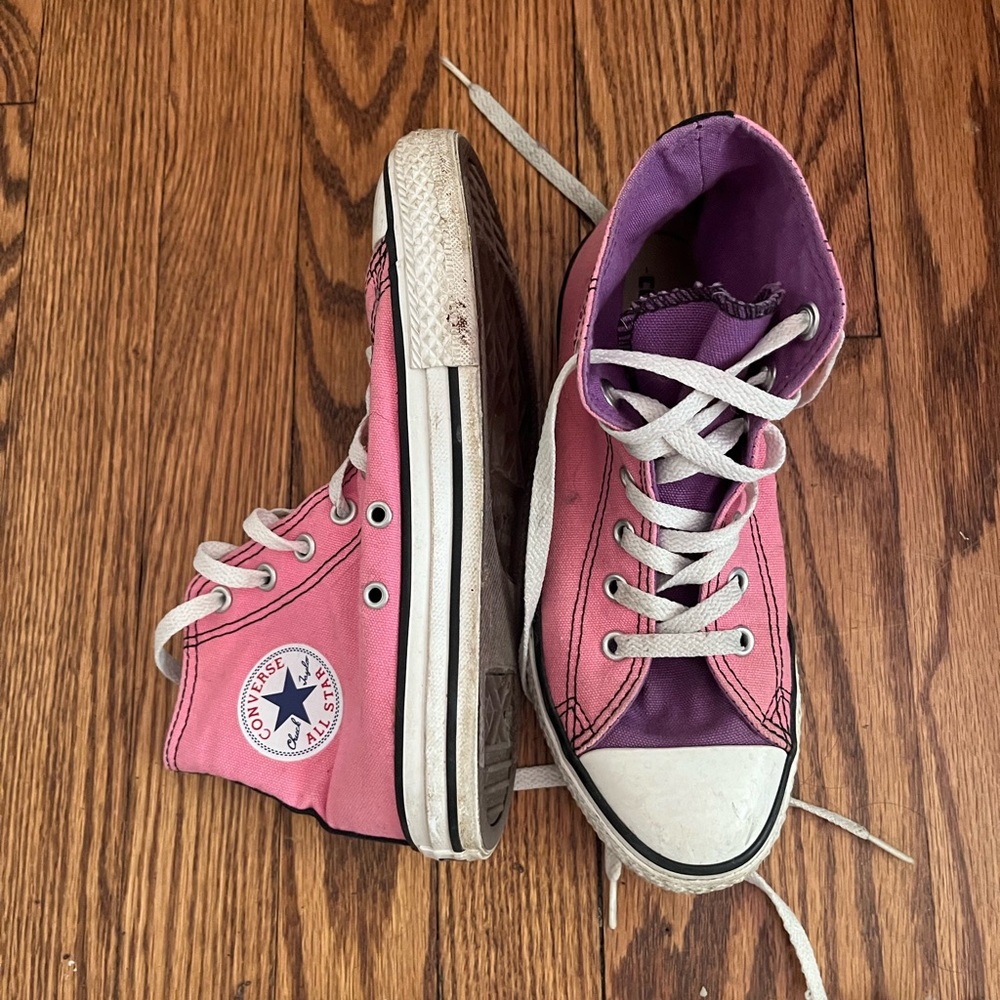 Converse Two-Tone Pink and Purple High Top Sneakers